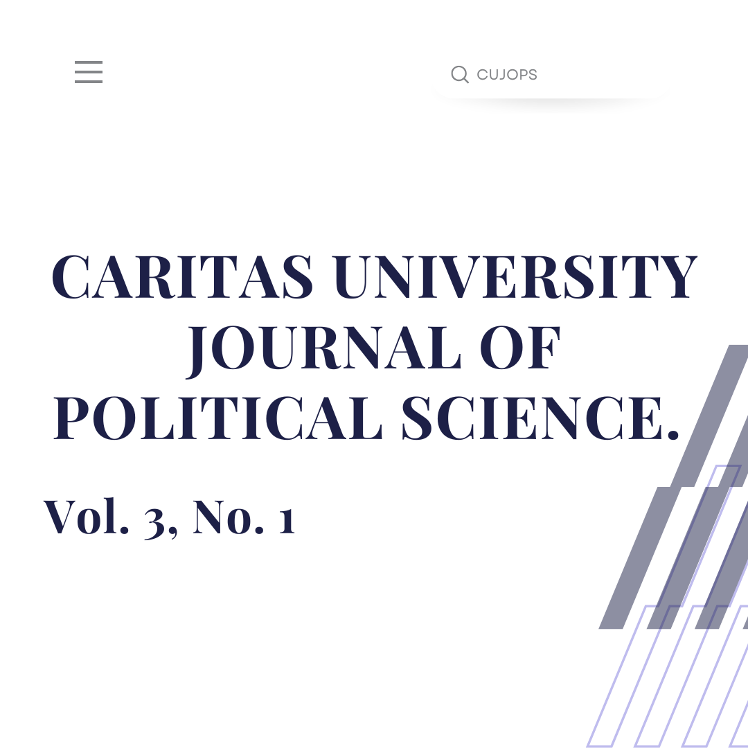 Read more about the article CARITAS UNIVERSITY Journal of POLITICAL SCIENCE Vol. 3, No. 1. December, 2024